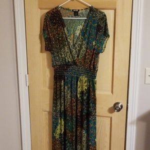 3X Multi colored long dress